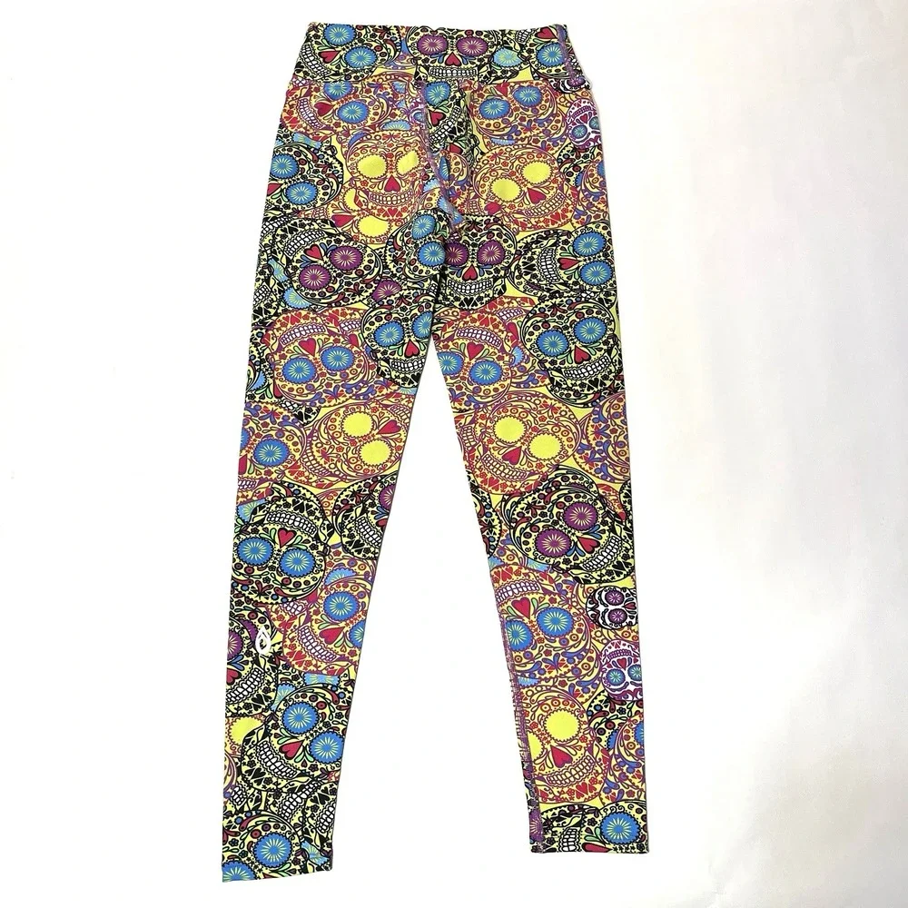 Dona‎ Jo Esqueleto Jojo Leggings Sz 1 Womens Capri Pants Day Of Dead Sugar Skull